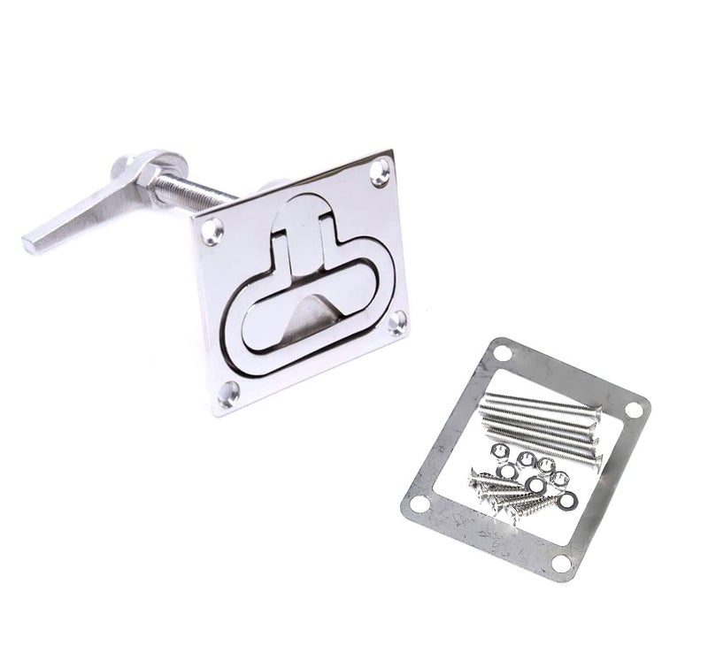 Mxeol Boat Cam Latch Marine Hatch Latches Flush Turning Lock Lift Handle Stainless Steel W/Fasteners - Image 1